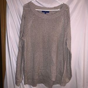 tan Sweater with a-little glitter in it size:L